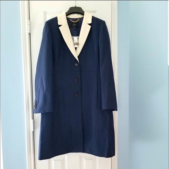 J.Crew Contrast Lapel Topcoat in Double-Serge Wool - Picture 3 of 4